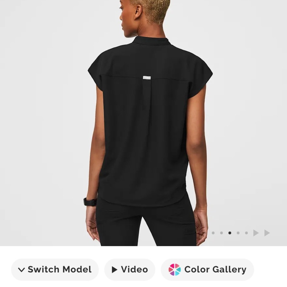 Figs Black Oversized Scrub Top
